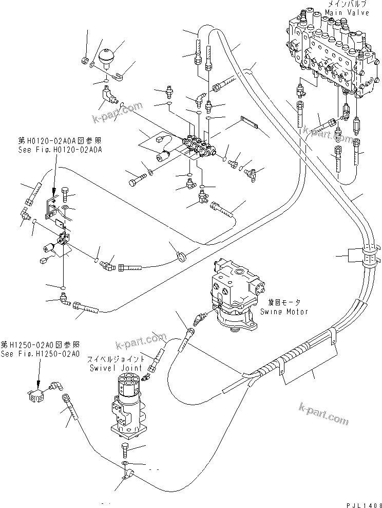 Komatsu parts book diagram for PC350-6 S/N 10001-UP: SOLENOID VALVE (WITH BOOM BURST VALVE)(#12284-)