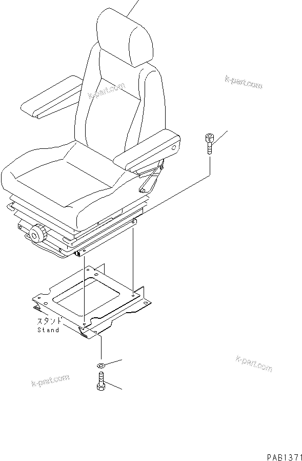 Komatsu parts book diagram for PC350-6 S/N 10001-UP: OPERATOR'S SEAT (TILT) (SUSPENSION TYPE)
