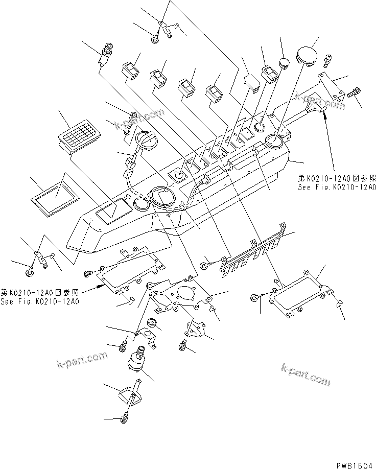 Komatsu parts book diagram for PC350-6 S/N 10001-UP: OPERATOR'S CAB (PANEL COVER) (ELECTRIC GOVERNOR)