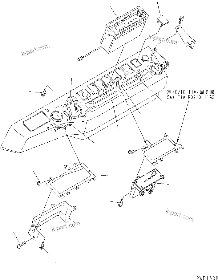 Komatsu parts book diagram for PC350-6 S/N 10001-UP: OPERATOR'S CAB (PANEL) (HARNESS) (WITH HEATER AND RADIO)