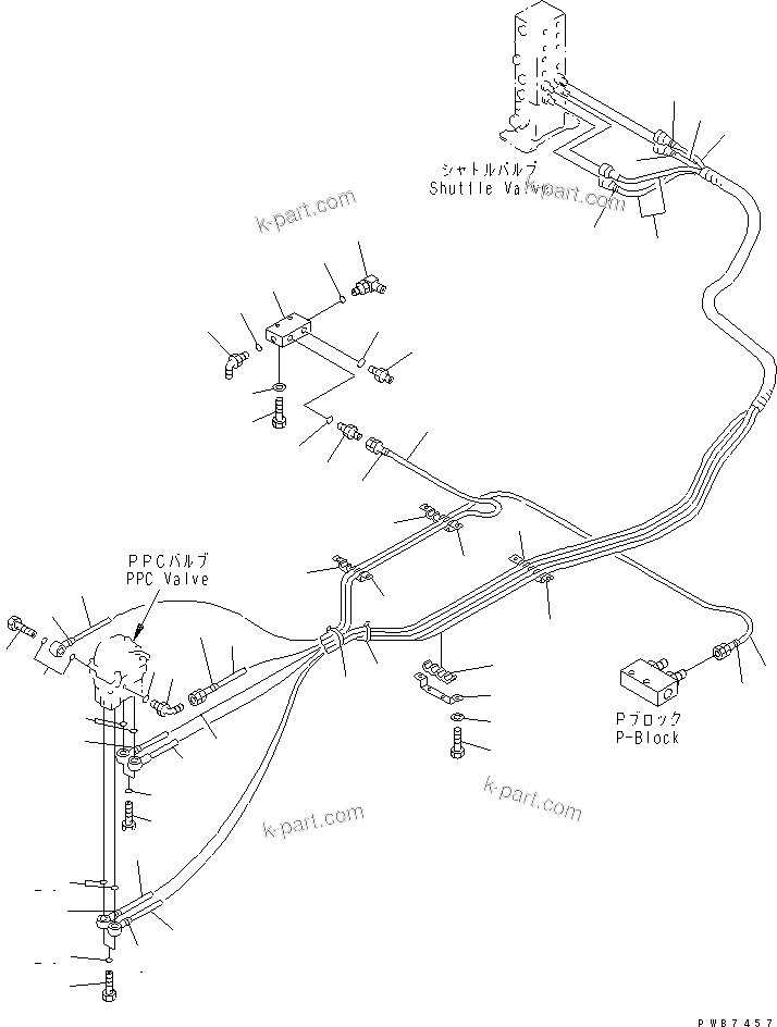 Komatsu parts book diagram for PC350-6 S/N 10001-UP: FLOOR FRAME (PPC TRAVEL LINE)(#12001-12193)