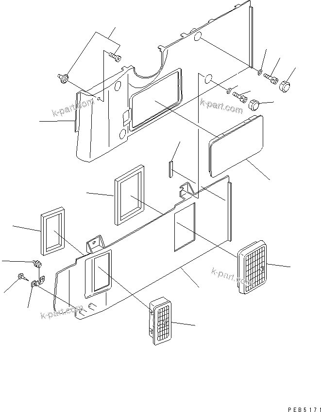 Komatsu parts book diagram for PC350-6 S/N 10001-UP: GARNISH COVER(#12001-)