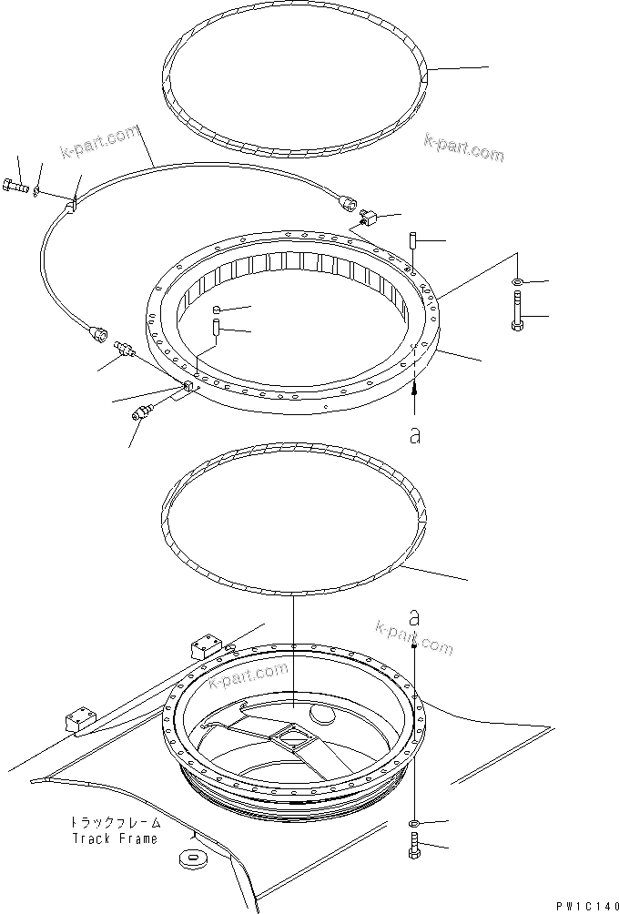 Komatsu parts book diagram for PC350-6 S/N 10001-UP: SWING CIRCLE(#12284-)