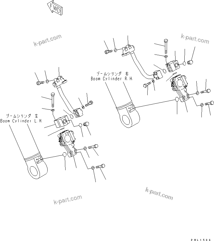 Komatsu parts book diagram for PC350-6 S/N 10001-UP: BOOM CYLINDER (BURST VALVE)(#12434-)
