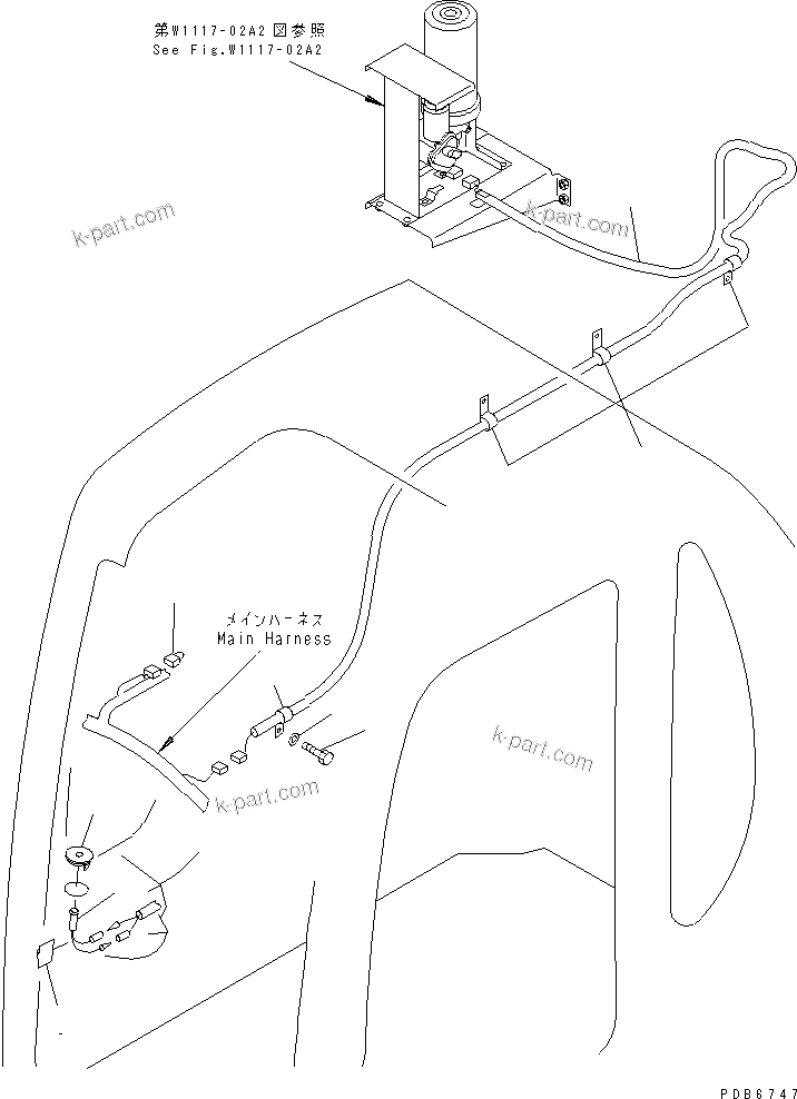 Komatsu parts book diagram for PC350-6 S/N 10001-UP: AUTO GREASING SYSTEM PARTS (HARNESS AND ALARM LAMP)(#10001-11999)