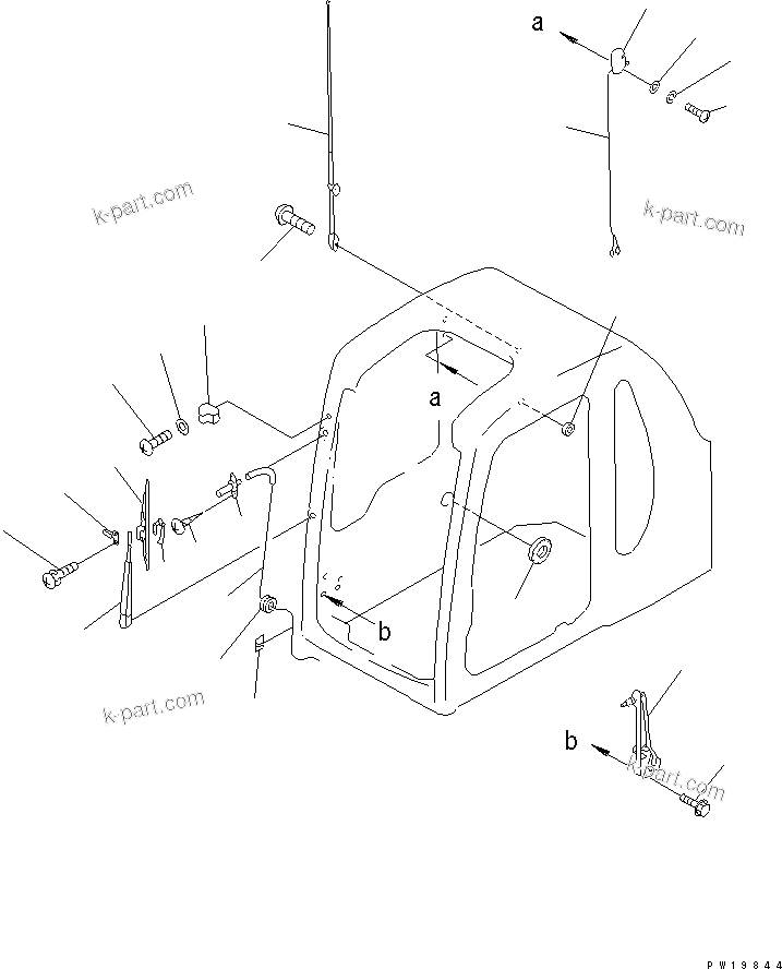 Komatsu parts book diagram for PC350-6 S/N 10001-UP: OPERATOR'S CAB (ELECTRICAL) (FOR POWER PULL UP WINDOW)(#10001-11999)