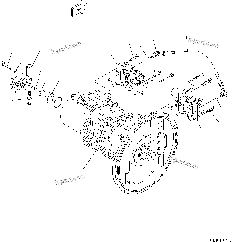 Komatsu parts book diagram for PC350-6 S/N 10001-UP: MAIN PUMP (1/9)(#10001-11999)