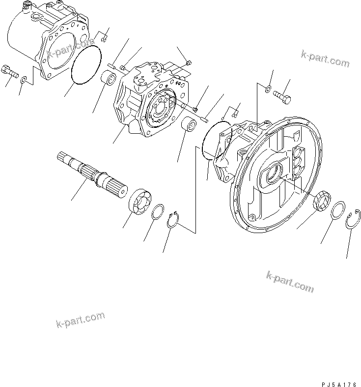 Komatsu parts book diagram for PC350-6 S/N 10001-UP: MAIN PUMP (2/10)(#12001-)