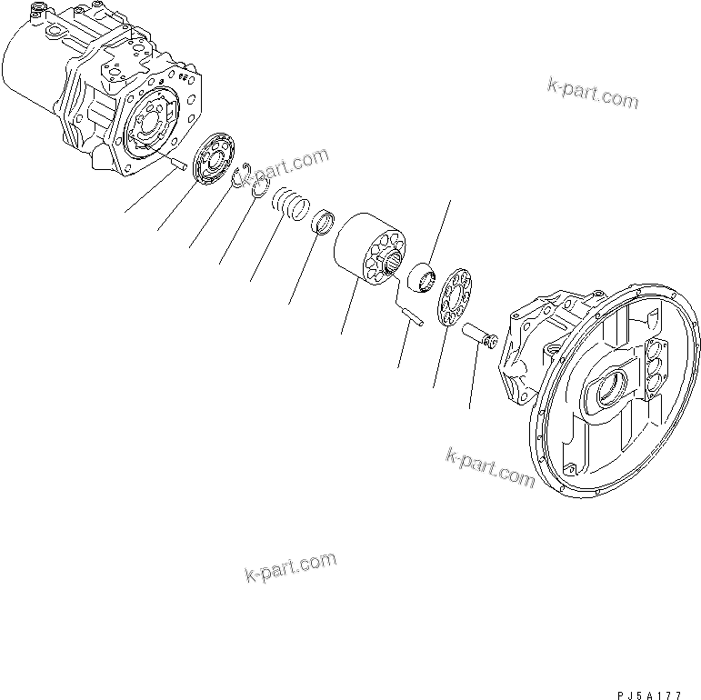 Komatsu parts book diagram for PC350-6 S/N 10001-UP: MAIN PUMP (3/10)(#12001-)