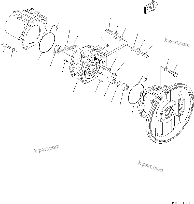 Komatsu parts book diagram for PC350-6 S/N 10001-UP: MAIN PUMP (4/9)(#10001-11999)