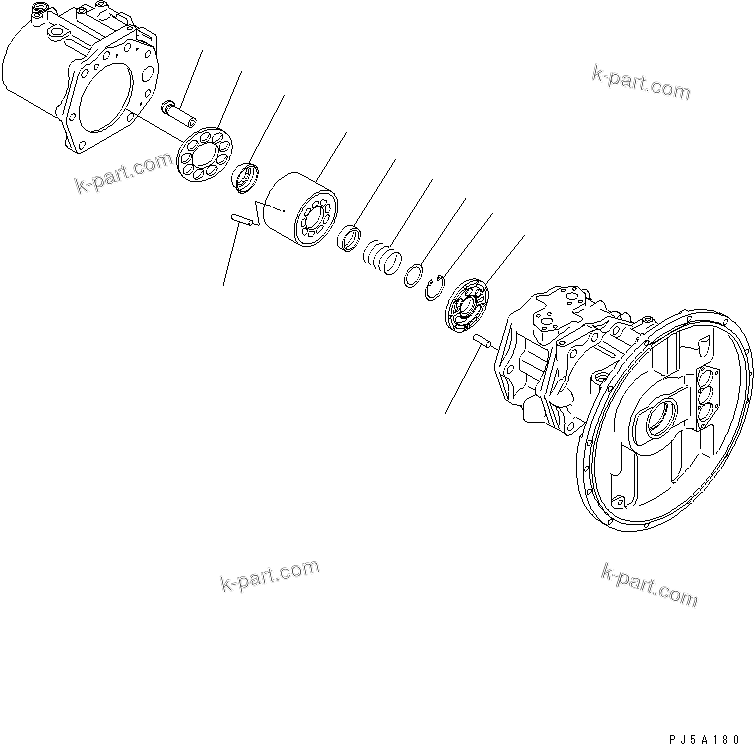 Komatsu parts book diagram for PC350-6 S/N 10001-UP: MAIN PUMP (6/10)(#12001-)