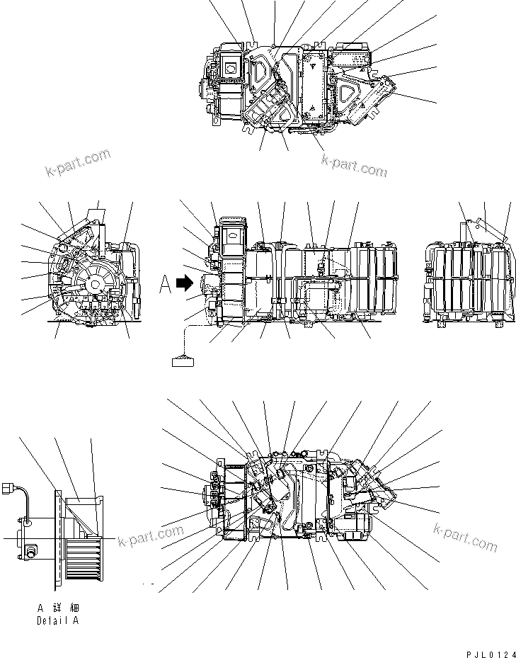 Komatsu parts book diagram for PC350-6 S/N 10001-UP: AIR CONDITIONER UNIT (DEN-CON)(#12001-)