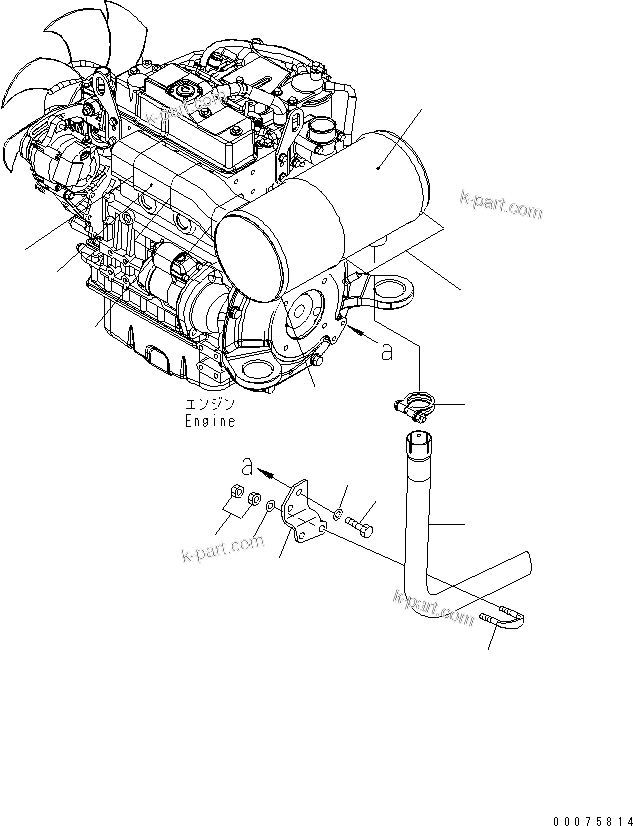 Komatsu parts book diagram for PC35MR-3(JPN)-FOR CAB S/N 15001-UP: EXHAUST RELATED PARTS
