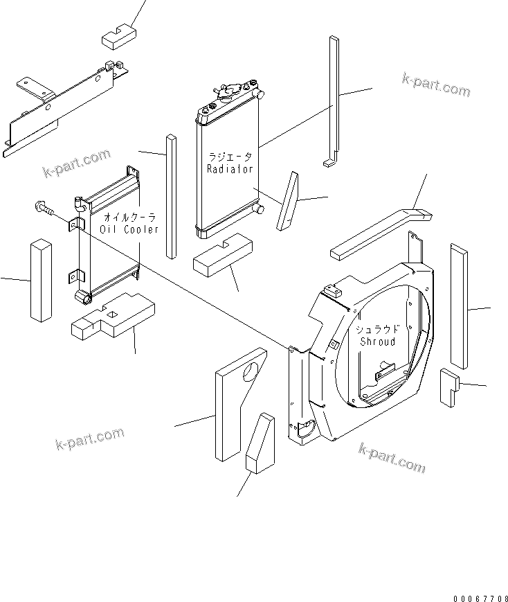 Komatsu parts book diagram for PC35MR-3(JPN)-FOR CAB S/N 15001-UP: COOLING (RADIATOR SHEET)