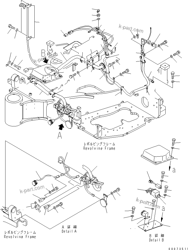Komatsu parts book diagram for PC35MR-3(JPN)-FOR CAB S/N 15001-UP: WIRING (FOR EU)
