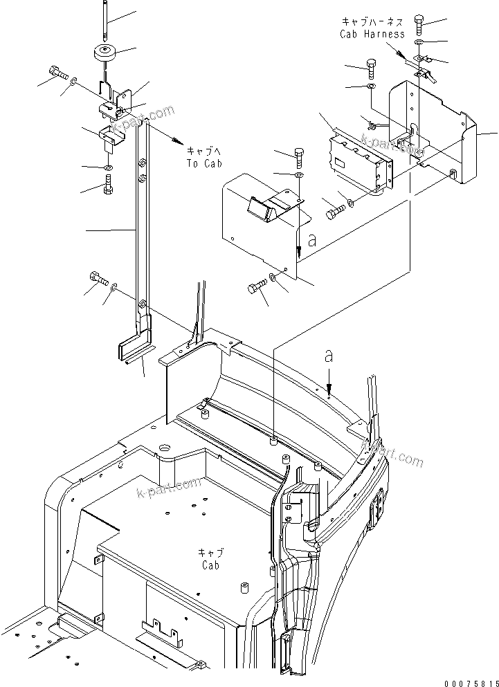 Komatsu parts book diagram for PC35MR-3(JPN)-FOR CAB S/N 15001-UP: KOMTRAX (CAB)