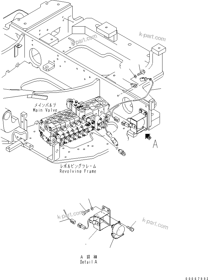 Komatsu parts book diagram for PC35MR-3(JPN)-FOR CAB S/N 15001-UP: TRAVEL ALARM