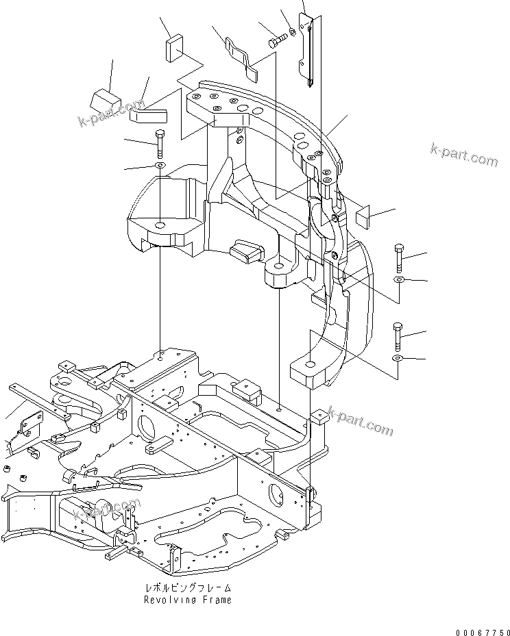 Komatsu parts book diagram for PC35MR-3(JPN)-FOR CAB S/N 15001-UP: COUNTER WEIGHT ? 580KG