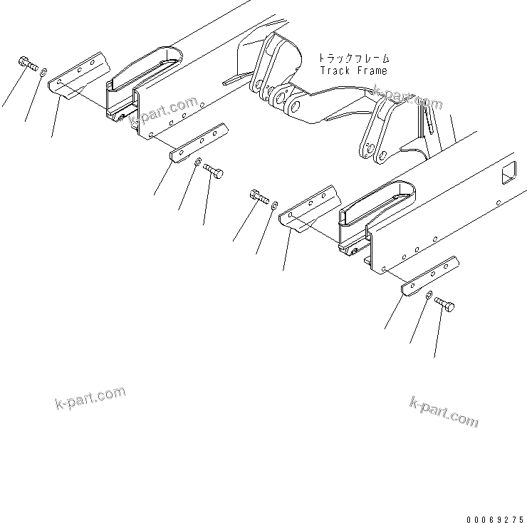 Komatsu parts book diagram for PC35MR-3(JPN)-FOR CAB S/N 15001-UP: TRACK SHOE (TRACK GUARD)