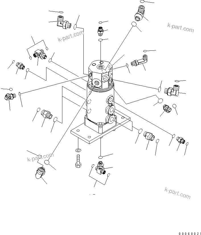 Komatsu parts book diagram for PC35MR-3(JPN)-FOR CAB S/N 15001-UP: SWIVEL JOINT (CONNECTING PARTS) (1/2)