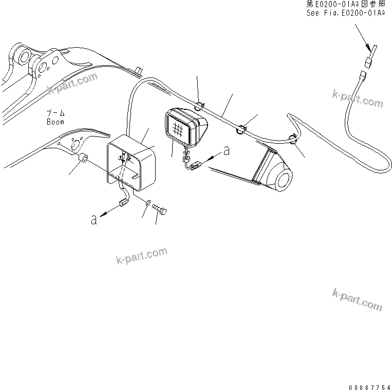 Komatsu parts book diagram for PC35MR-3(JPN)-FOR CAB S/N 15001-UP: BOOM (WORKING LAMP)