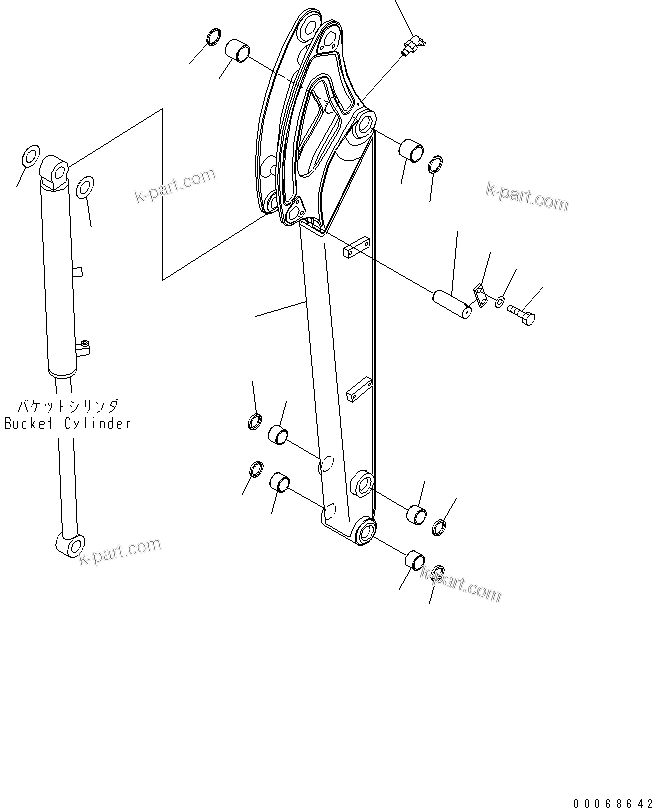 Komatsu parts book diagram for PC35MR-3(JPN)-FOR CAB S/N 15001-UP: ARM (FOR ATTACHMENT)