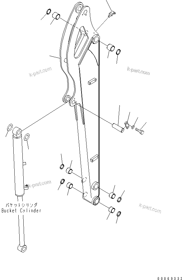 Komatsu parts book diagram for PC35MR-3(JPN)-FOR CAB S/N 15001-UP: LONG ARM (FOR ATTACHMENT)
