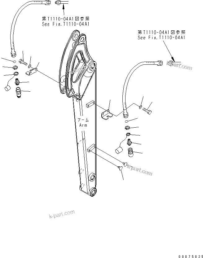 Komatsu parts book diagram for PC35MR-3(JPN)-FOR CAB S/N 15001-UP: ARM (ADDITIONAL PIPING) (FOR EU)