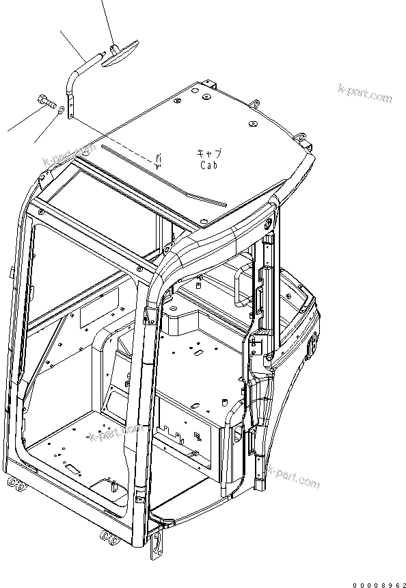 Komatsu parts book diagram for PC35MR-2-B S/N 5001-UP: REAR VIEW MIRROR (CAB) (FOR JAPAN)