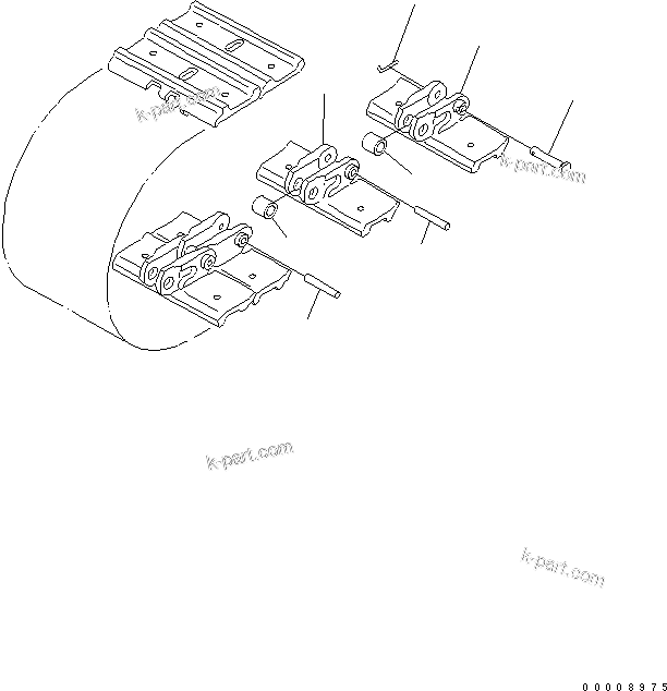 Komatsu parts book diagram for PC35MR-2-B S/N 5001-UP: TRACK SHOE (DOUBLE GROUSER WITH HOLE)