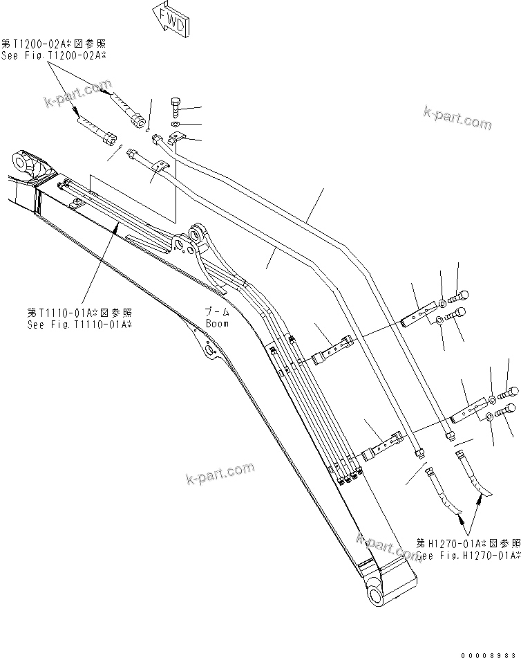 Komatsu parts book diagram for PC35MR-2-B S/N 5001-UP: BOOM (ATTACHMENT PIPING) (1 ATT.)