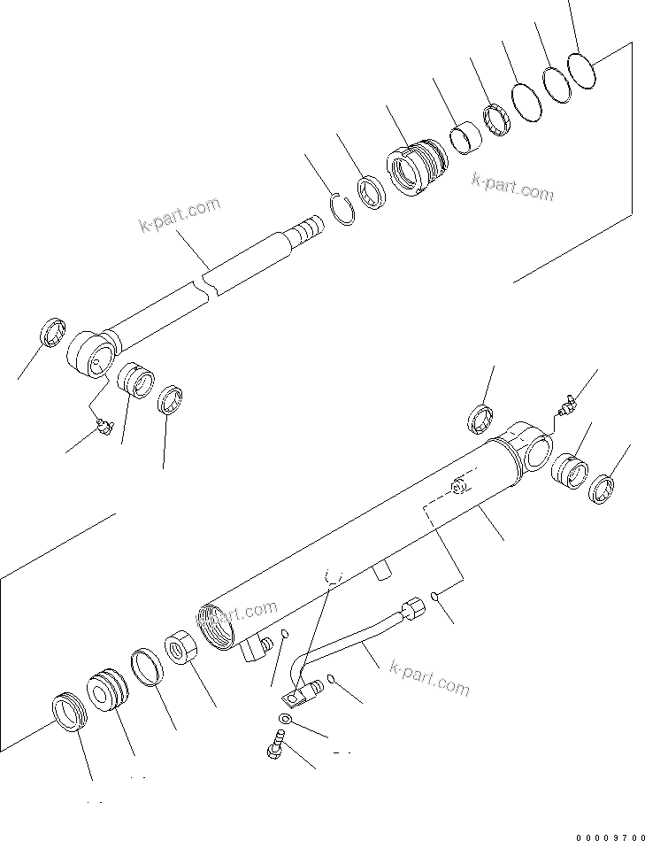 Komatsu parts book diagram for PC35MR-2-B S/N 5001-UP: BUCKET CYLINDER