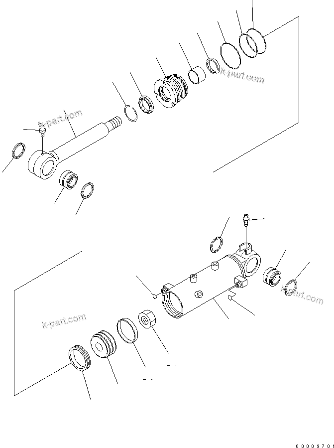 Komatsu parts book diagram for PC35MR-2-B S/N 5001-UP: BLADE LIFT CYLINDER