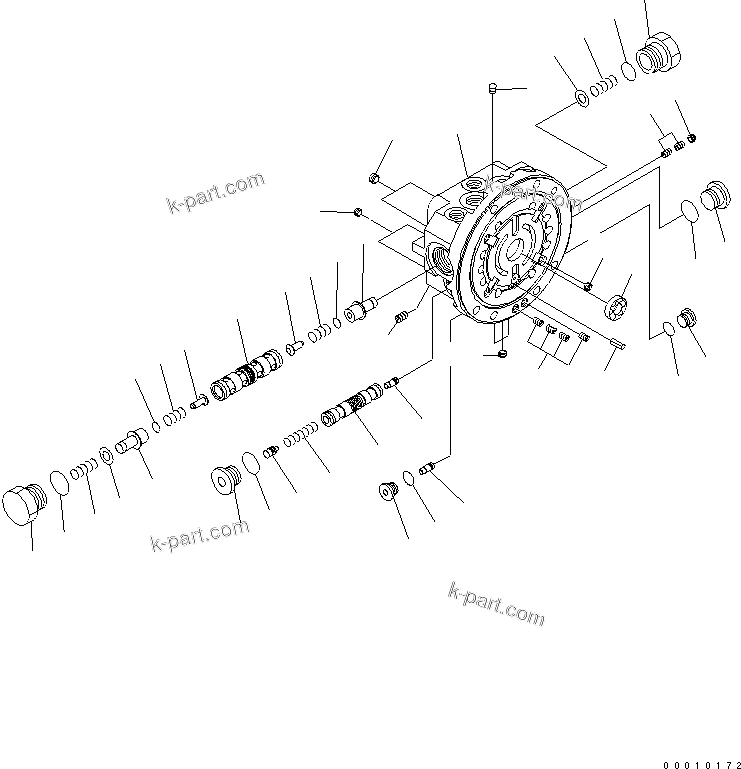 Komatsu parts book diagram for PC35MR-2-B S/N 5001-UP: TRAVEL MOTOR (HYDRAULIC MOTOR 2/2) (3/3)