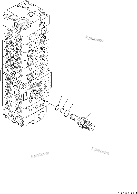 Komatsu parts book diagram for PC35MR-2-B S/N 5001-UP: MAIN VALVE (8-VALVE) (16/20)