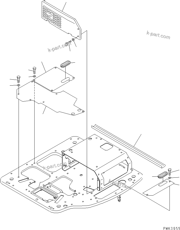 Komatsu parts book diagram for PC35R-8 S/N 35001-UP: FLOOR COVER (FLOOR COVER) (FOR TOPS CANOPY) (FOR USA)