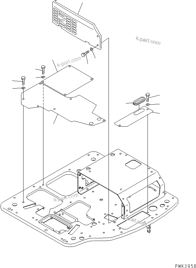 Komatsu parts book diagram for PC35R-8 S/N 35001-UP: FLOOR COVER (FLOOR COVER) (FOR TOPS CAB) (FOR USA)