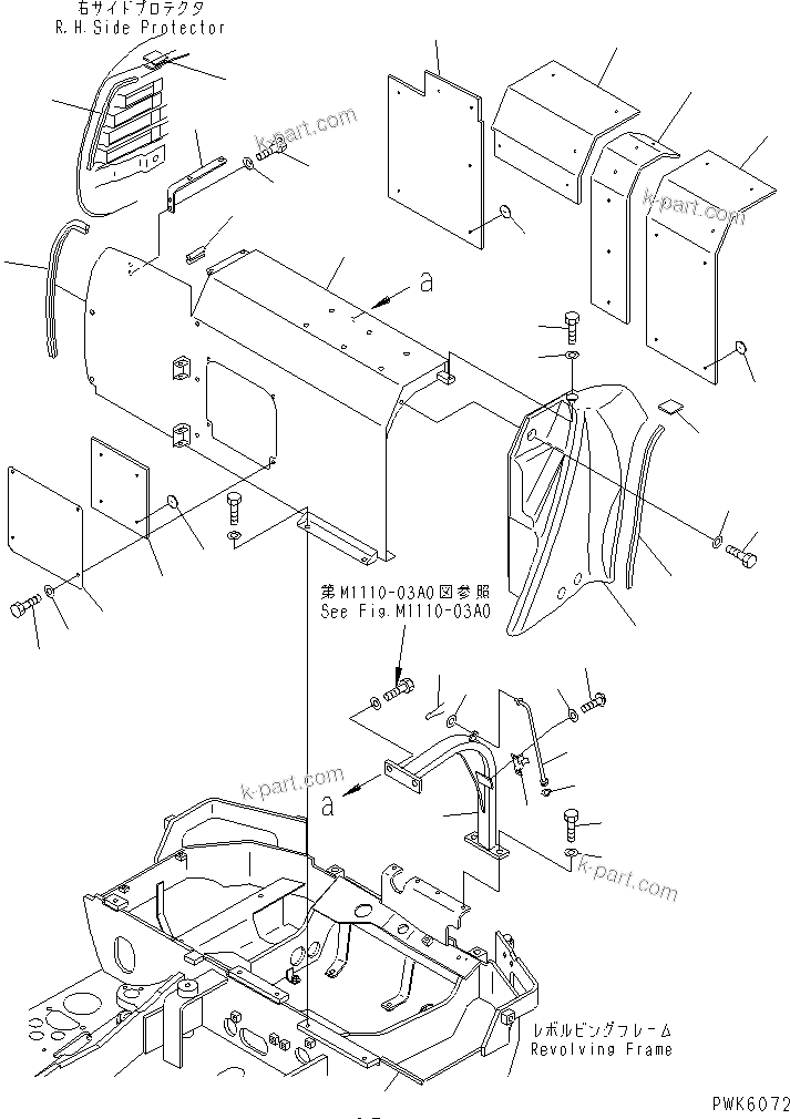 Komatsu parts book diagram for PC35R-8 S/N 35001-UP: HOOD (COVER)