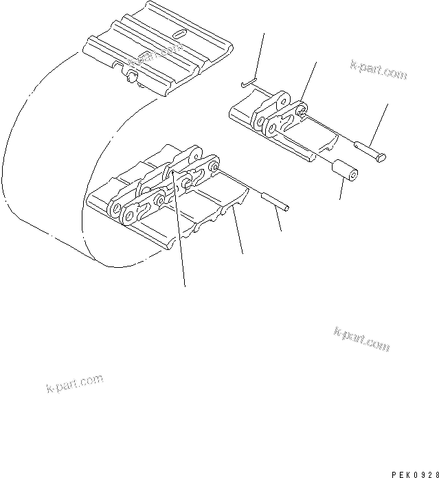 Komatsu parts book diagram for PC35R-8 S/N 35001-UP: TRACK SHOE (DOUBLE GROUSER) (FOR STEEL SHOE)
