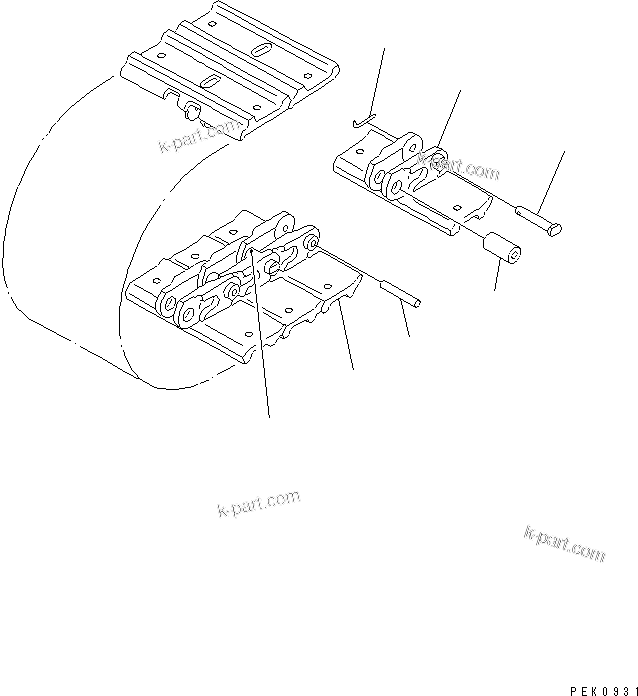 Komatsu parts book diagram for PC35R-8 S/N 35001-UP: TRACK SHOE (DOUBLE GROUSER WITH HOLE) (FOR STEEL SHOE)