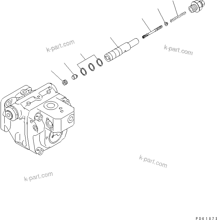 Komatsu parts book diagram for PC35R-8 S/N 35001-UP: MAIN PUMP (3/6)
