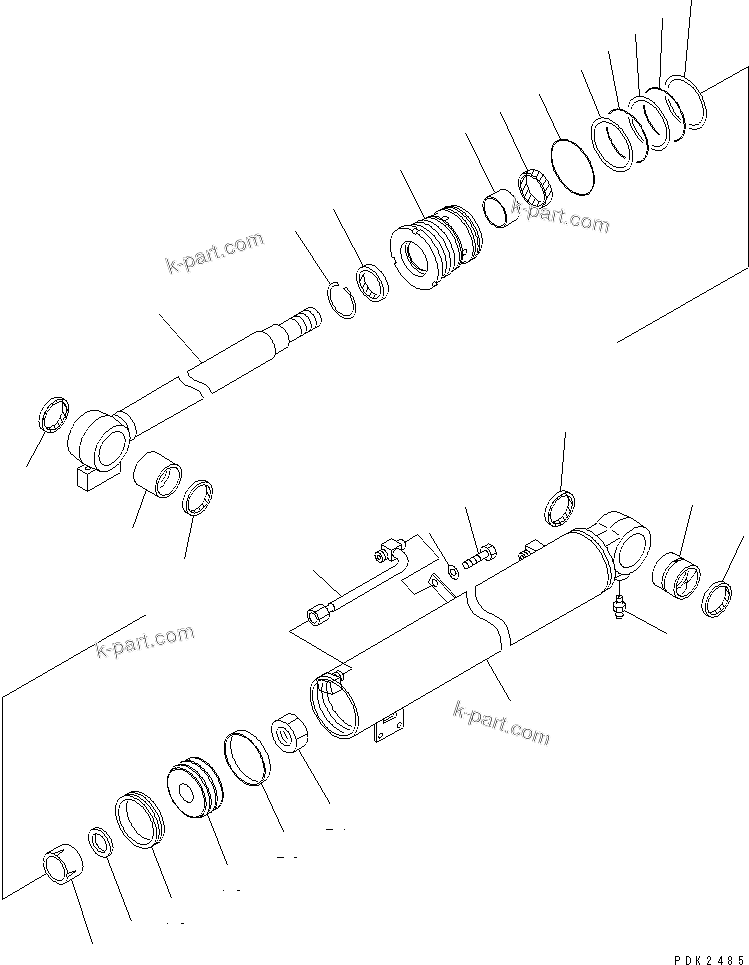 Komatsu parts book diagram for PC35R-8 S/N 35001-UP: BOOM CYLINDER (CROSS LINK TYPE)
