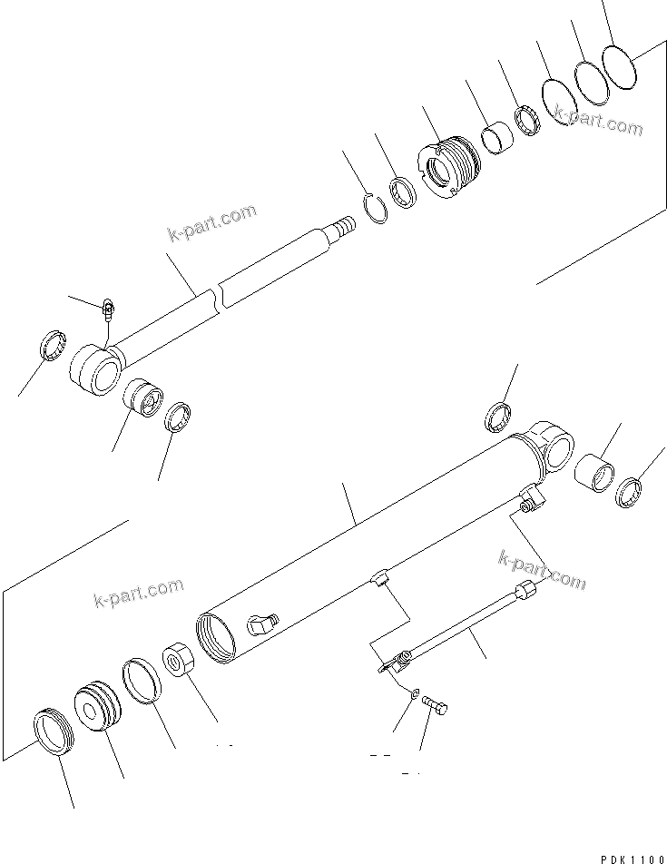 Komatsu parts book diagram for PC35R-8 S/N 35001-UP: BOOM SWING CYLINDER