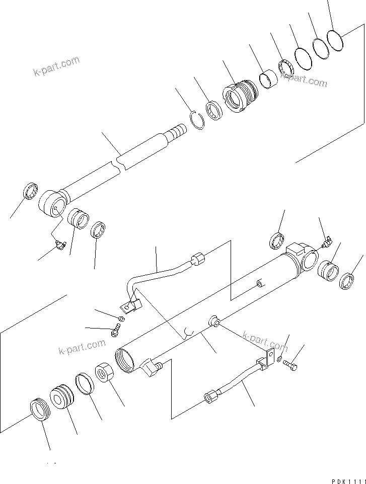 Komatsu parts book diagram for PC35R-8 S/N 35001-UP: BUCKET CYLINDER (FOR MULTI CHANGER)