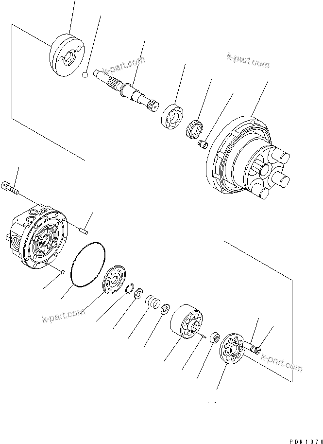 Komatsu parts book diagram for PC35R-8 S/N 35001-UP: TRAVEL MOTOR (3/3)