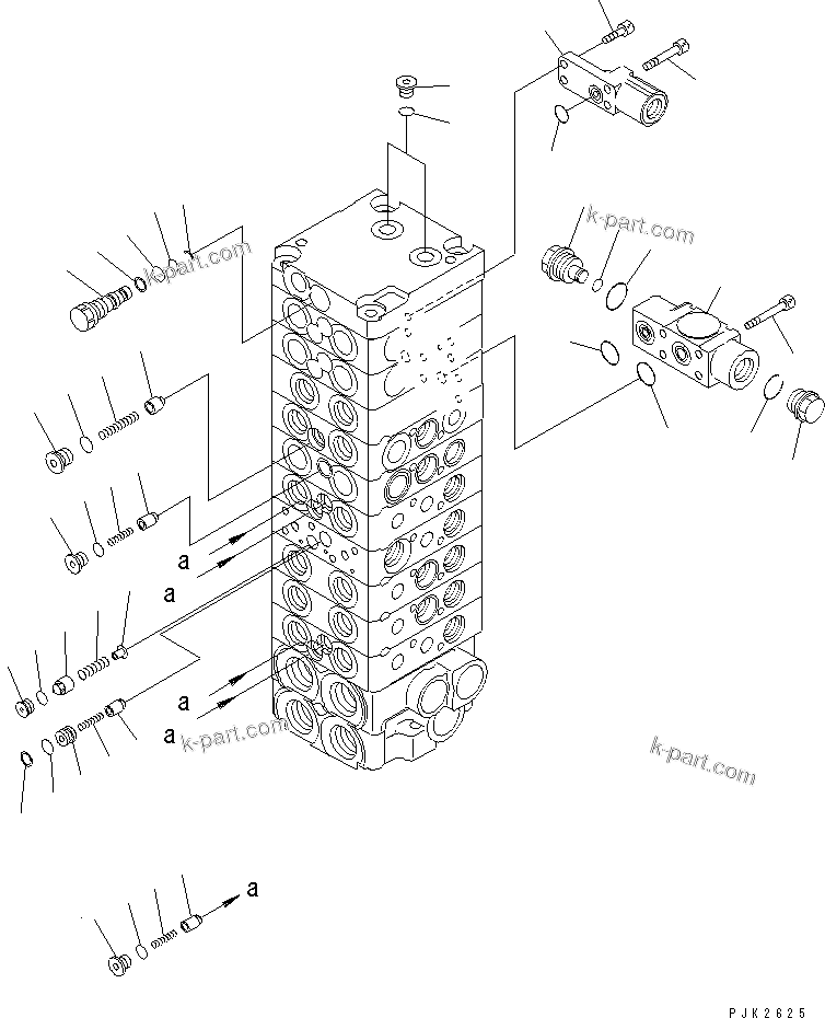 Komatsu parts book diagram for PC35R-8 S/N 35001-UP: MAIN VALVE (10-VALVE) (10/19)
