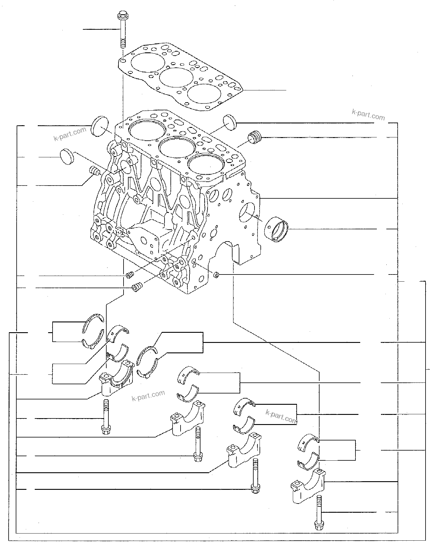 Komatsu parts book diagram for PC35R-8 S/N F20932-Up: CYLINDER BLOCK