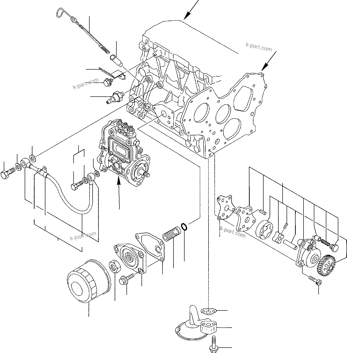 Komatsu parts book diagram for PC35R-8 S/N F20932-Up: LUBRICATING OIL PUMP