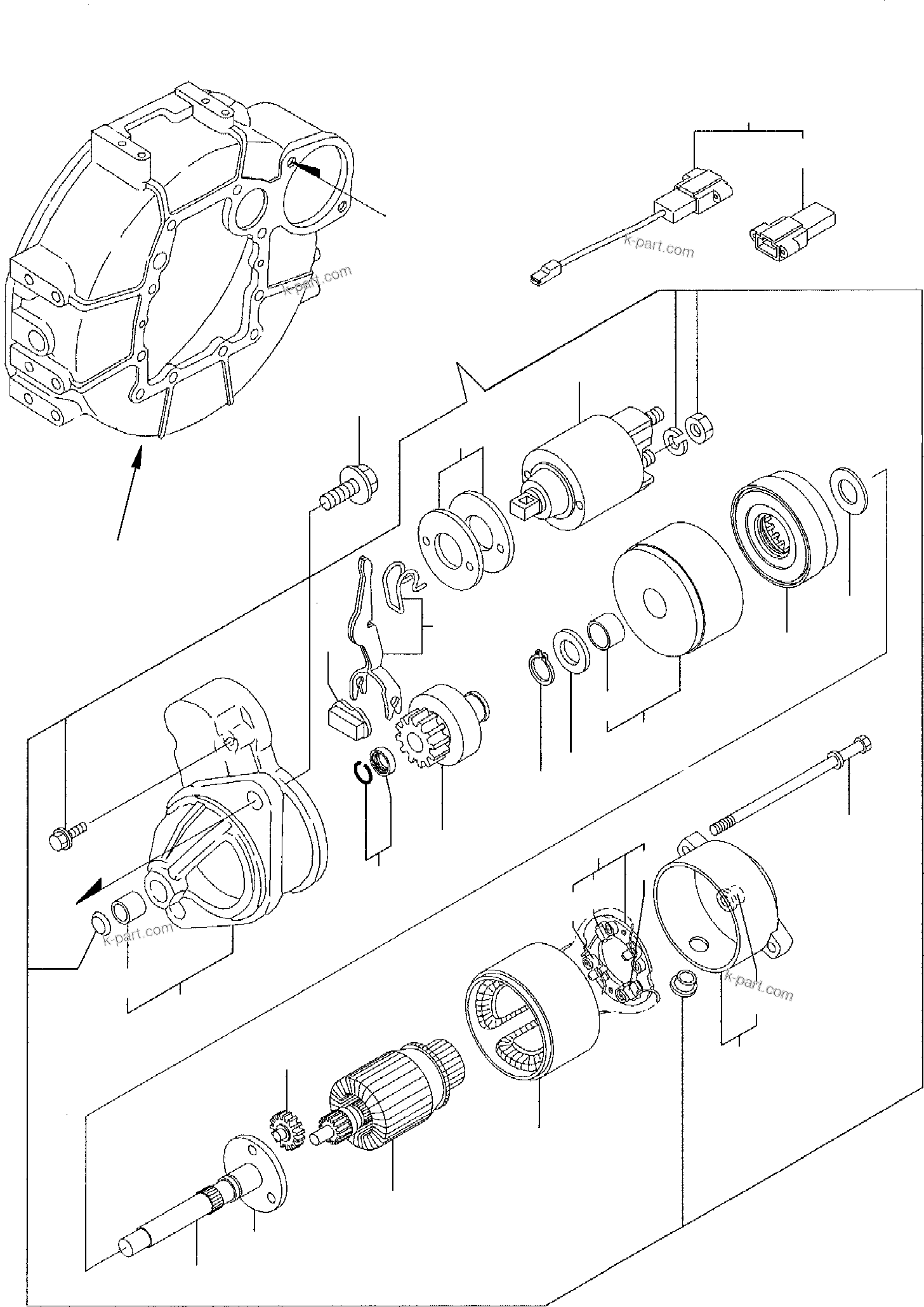 Komatsu parts book diagram for PC35R-8 S/N F20932-Up: STARTER MOTOR