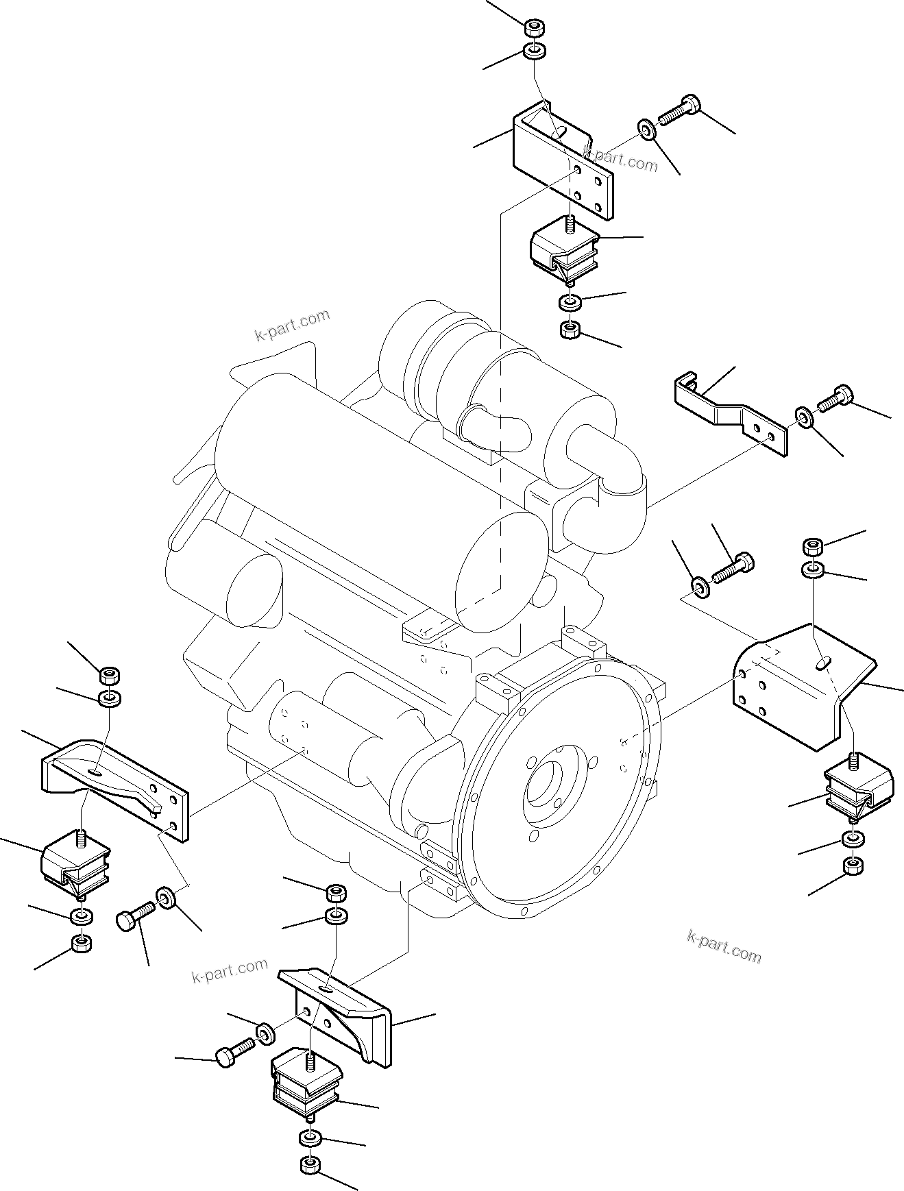 Komatsu parts book diagram for PC35R-8 S/N F20932-Up: ENGINE MOUNTING PARTS